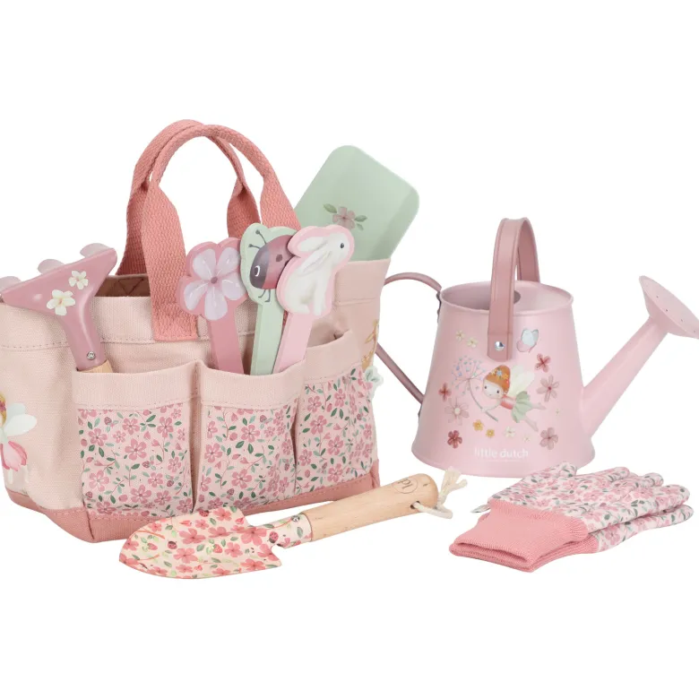 Coffret jardinage fairy garden rose (10 pièces)