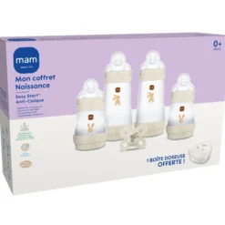 Coffret naissance sable (4 biberons + 1 sucette + 1 boîte doseuse)