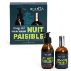Coffret Nuit paisible huile de massage et brume d'oreiller au chanvre terre d'Oc