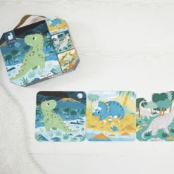 Coffret 4 puzzles évolutifs dinosaures à difficulté croissante dès 2 ans