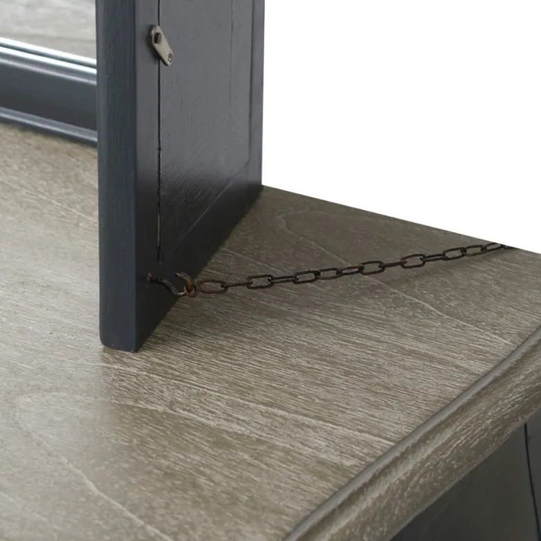 Coiffeuse 1 tiroir en chêne gris anthrac Anthracite