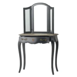 Coiffeuse 1 tiroir en chêne gris anthrac Anthracite