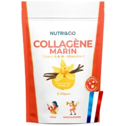 Collagène marin types 1, 2 & 3 - poudre goût vanille - 1 mois