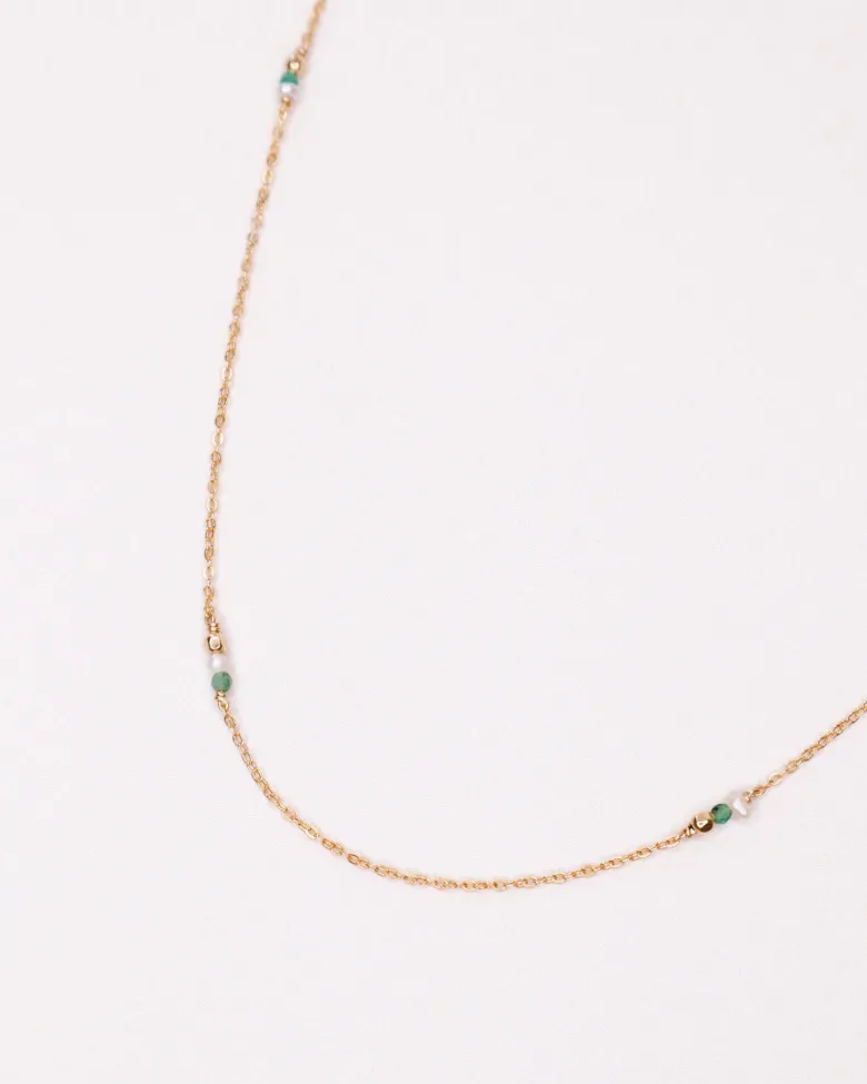 Collier - alga vert - or