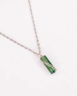 Collier - azéris vert - argent