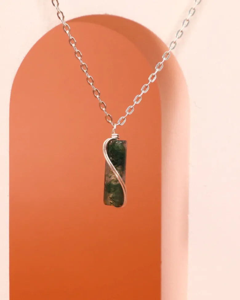 Collier - azéris vert - argent