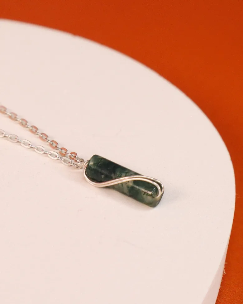 Collier - azéris vert - argent