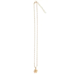 Collier Lucky en acier inoxydable doré trèfle et verre
