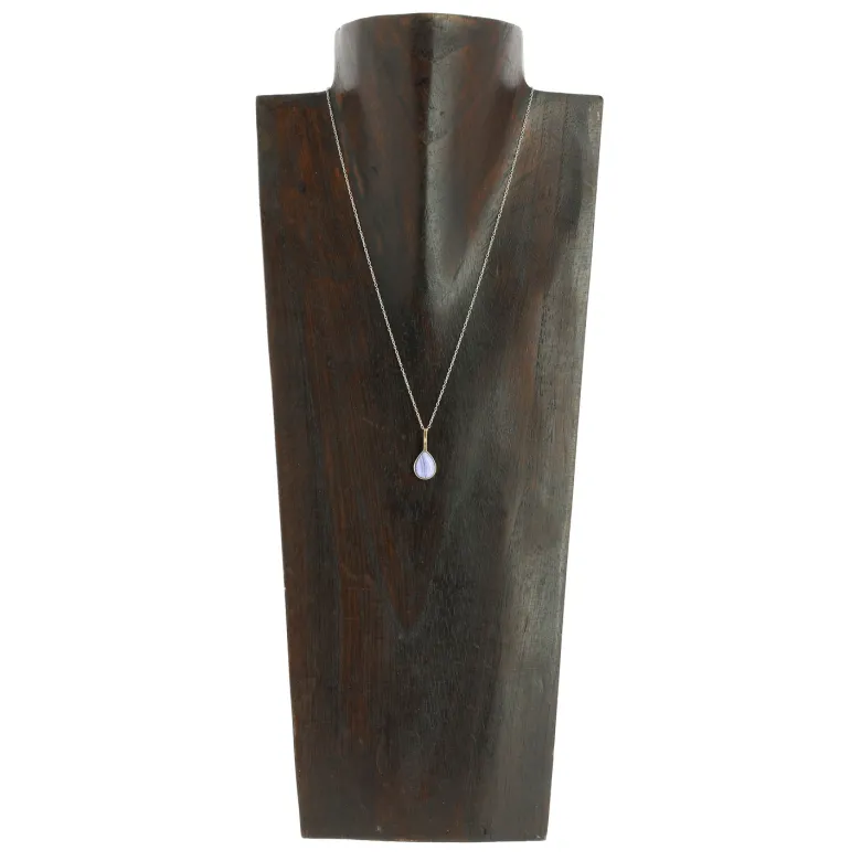 Collier Mars Calcédoine bleue