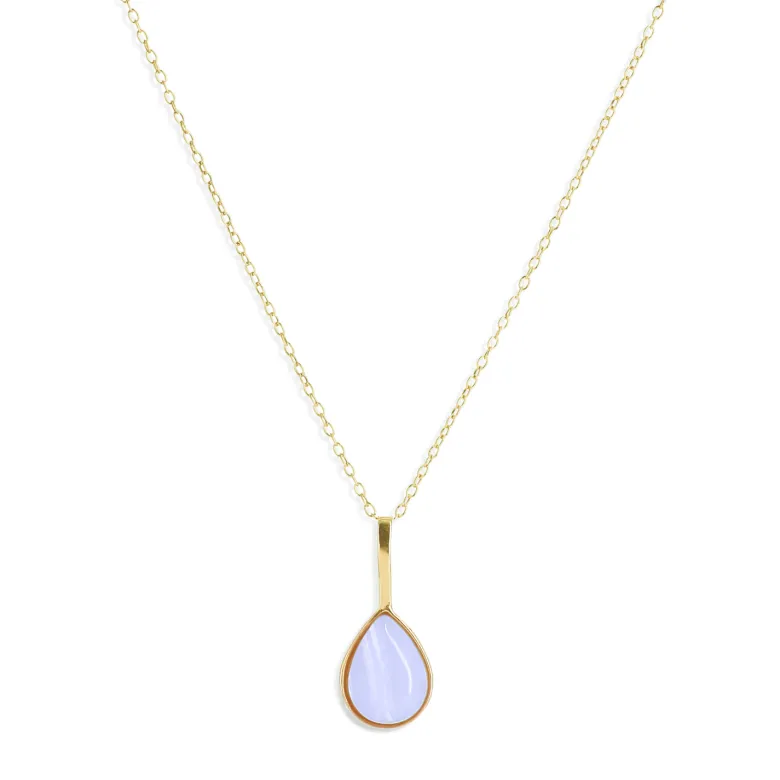 Collier Mars Calcédoine bleue