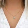 Collier mini pendentif pierre amazonite