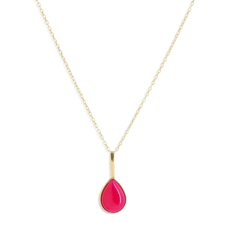 Collier Octobre Agate Fuchsia