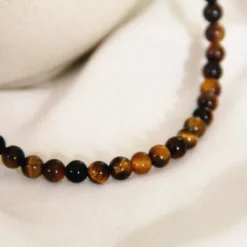 Collier oeil de tigre helena or