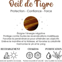 Collier oeil de tigre helena or