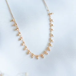 Collier plaqué or mode pendentif perles