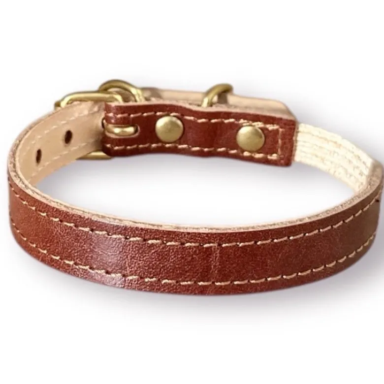 Collier pour chat acinonyx jubatus by maurice en cuir - taille 1 - marron