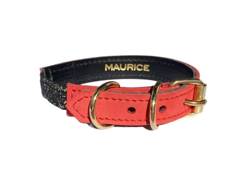 Collier pour chat panthera onca by maurice en nubuck - taille 2 - rouge