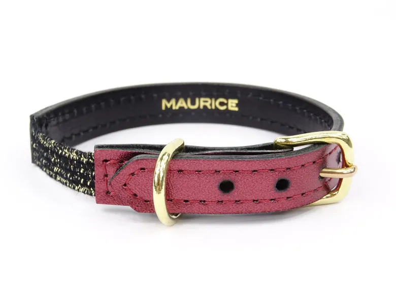 Collier pour chat panthera pardus by maurice en cuir - taille 2 - rouge