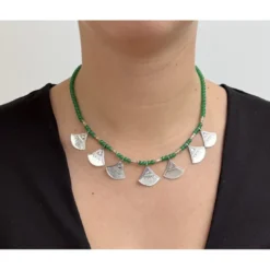 Collier shat shat touareg en argent et perles – bijou traditionnel