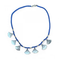 Collier shat shat touareg en argent et perles – bijou traditionnel