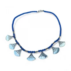 Collier shat shat touareg en argent et perles – bijou traditionnel