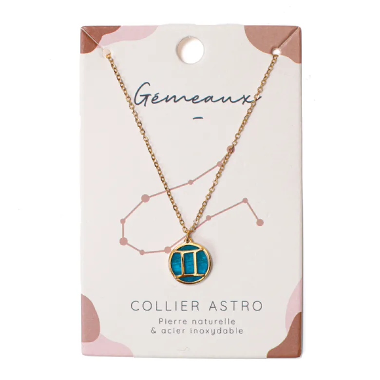 Collier signe astrologique gémeaux