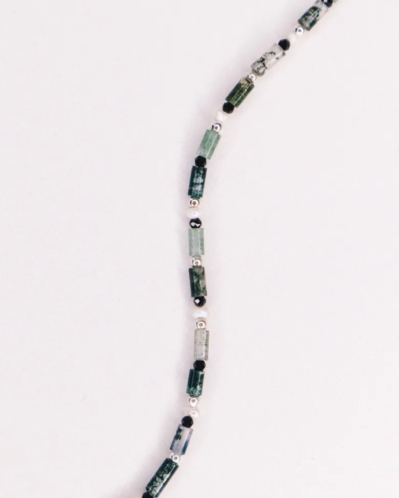 Collier - yézidis vert - argent