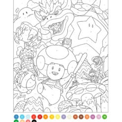 Coloriages par numéro Jeux vidéo cute