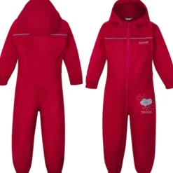 Combinaison imperméable enfant regatta puddle iv rouge