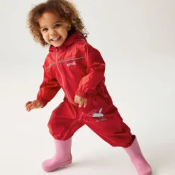 Combinaison imperméable enfant regatta puddle iv rouge