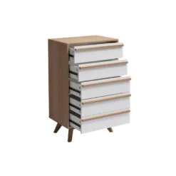 Commode chiffonnier - semainier 5 tiroirs l60 cm helia