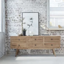 Commode en bois de mindi 6 tiroirs