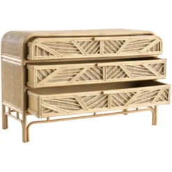 Commode en rotin 3 tiroirs l120 cm galon