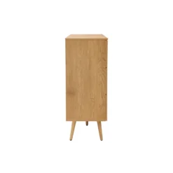 Commode finition bois clair, cannage en rotin 3 tiroirs l100 cm manille