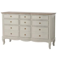 Commode haute 9 tiroirs beige en bois l5 Beige