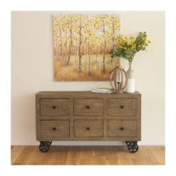 Commode roues bois marron - sidéline