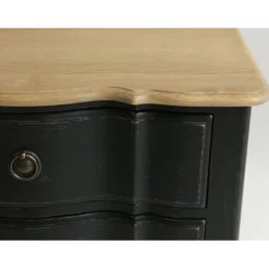 Commode 4 tiroirs bois noir - manoir