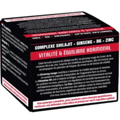 Complexe Shilajit de l’Himalaya & ginseng rouge de Corée vitamine B6 zinc 30