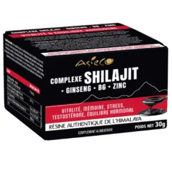 Complexe Shilajit de l’Himalaya & ginseng rouge de Corée vitamine B6 zinc 30