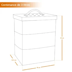 Composteur de cuisine rectangle