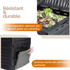 Composteur de jardin 300L