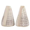 Cone - duo salière et poivrier en coquillage naturel - 6.5 à 9.5cm