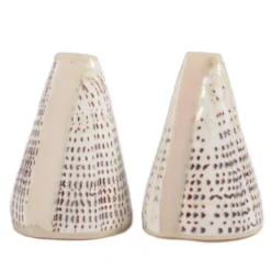 Cone - duo salière et poivrier en coquillage naturel - 6.5 à 9.5cm