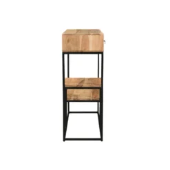 Console avec rangements 2 tiroirs en bois massif et métal noir l80 cm grenelle