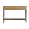 Console avec 2 tiroirs en bois manguier massif et métal noir l110 cm ypster