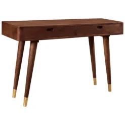 Console en bois massif 2 tiroirs et détails dorés - colombo