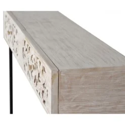 Console 2 tiroirs bois blanc - poméline