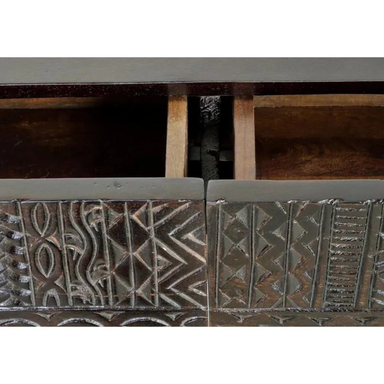 Console 2 tiroirs bois marron - udélie