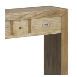 Console 3 tiroirs bronze bois marron -