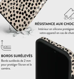 Coque magsafe pour iphone 14 pro tough motifs almond latte burga